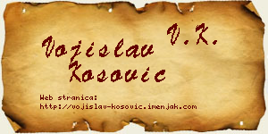 Vojislav Kosović vizit kartica